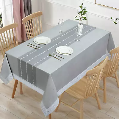 Vinyl Tablecloth With Flannel BackingPlastic Waterproof Rectangle TableclothsF • $21.24