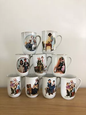 Vintage Norman Rockwell Mugs Authentic Museum Collection Set Of 9 • $50