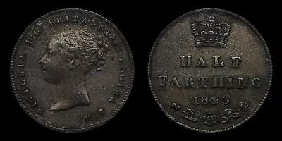 1843 Great Britain 1/4 Farthing Uncrowned Queen Victoria 'Young Head' • $15