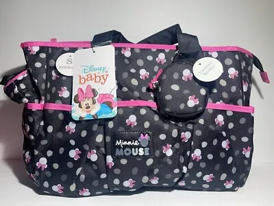 Disney Baby Minnie Mouse Diaper Bag Gift Set With Pacifier/Bottle Holder NEW • $23