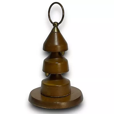 Danish Mid Century Modern Teak Or Walnut Wood And Brass Tree Sculpture MCM Xmas • $22.49