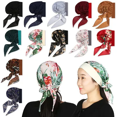 Pre-Tied Printed Chemo Pirate Cap Hair Loss Hat Cancer Head Scarf Muslim Turban • £5.54