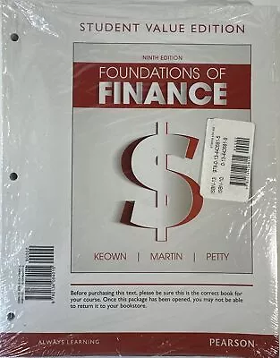 Foundations Of Finance Student Value Edition Plus MyFinanceLab With Pearson... • $39.95