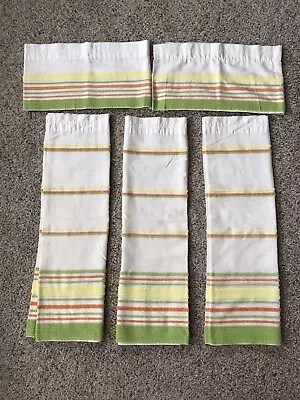 Vintage Retro Cafe Curtains & Valances Orange Yellow Apple Green • $24.99