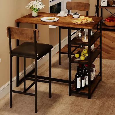 Dining Table Set For 2 Counter Height Kitchen Table And Chairs Bar Table Se... • $192.81