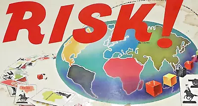 VINTAGE BOARD GAME * RISK ORIGINAL 1960/70's  COMPLETE SET - Shabby Box Lid ** • £19