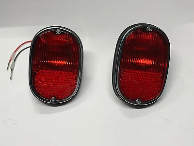 $79.95 • Buy TAIL LIGHT ASSEMBLY PAIR LEFT & RIGHT RED W/ CHROME RINGS VW T2 BUS 1962-1971