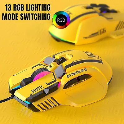 Gaming Mouse 13 Rgb Lighting Modes Dpi Adjustable Usb Optical Gaming Mouse • $29.86