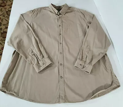 Eddie Bauer Relaxed Fit Long Sleeve Button Down Shirt Men Size 3XLT Light Brown • $14.48