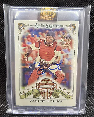 2022 Topps Archives Signature Series Yadier Molina On Card Auto Allen Ginter 1/1 • $525