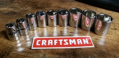 Craftsman 3/8  Dr 9 Pc 6 Pt METRIC Chrome Socket Set 10-18MM • $12.98