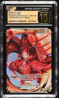 CGC 10 Pristine Monkey D. Luffy Awakening Of The New Era ST01-012 Oda Signed • $3199.99