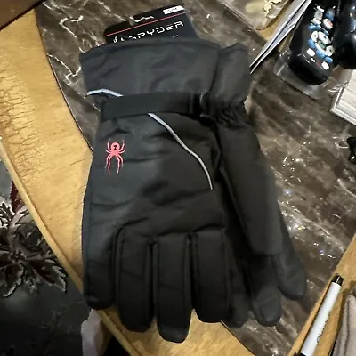 Spyder Men's Insulated Black Ski Snowboard Gloves Red Logo Size S/M Msrp 69.00 • $22.95