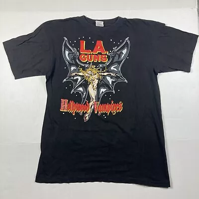 Vintage 1991 LA Guns Hollywood Vampires Tour T Shirt Large Metal Rock Band Tee • $134.99