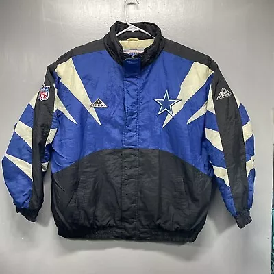 Vintage Pro Line Apex One NFL Dallas Cowboys Shark Tooth Puffer Jacket 90s XL • $100