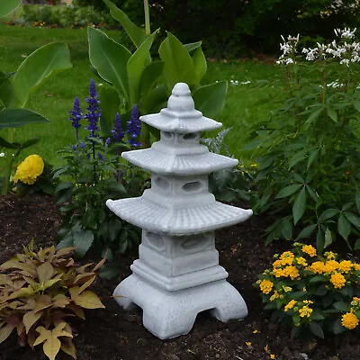 Top Model Solid Pagoda Japanese Stone Lantern Japanlampe Cast Frost Resistant • £65.50