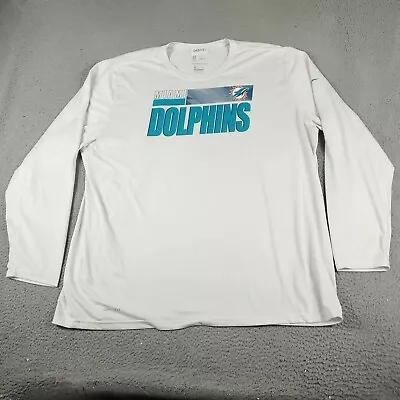 Nike Miami Dolphins T Shirt Mens 3XL White Football NFL Long Sleeve * • $18.95