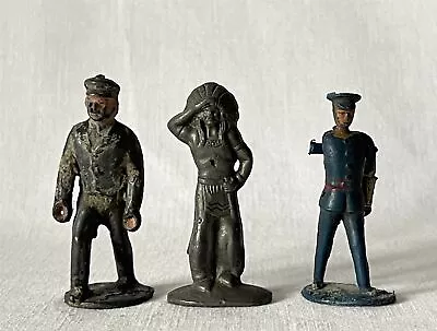 3 Mixed Damaged Vintage Painted Metal Toy Soldier Figures Diff Scales / Makers • £6.95