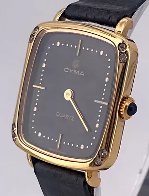 Cyma Cal. 956.031 Vintage Watch Quartz Plating Gold Lady 22 Mm Doesn'T Runs 3wc • $136.44