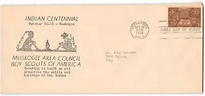 Native American/Boy Scouts Of America Cover Stamp & Cacher Muskogee OK 1948 • $4.29