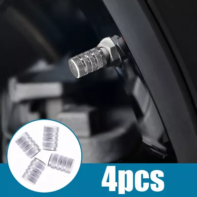 4x SiLver Aluminum Tire Wheel Rims Stem Air Valve Caps Tyre Cover Car Truck Bike • $3.27