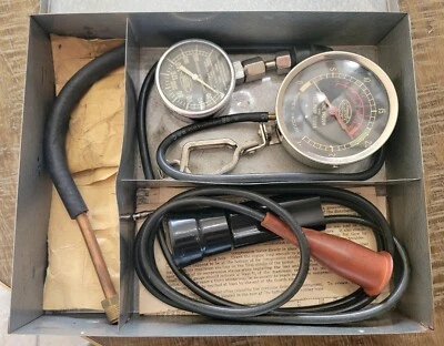 $85 • Buy Vintage Allstate Engine Vacuum  Fuel Pump Tester Compression Gauge Timing Set 
