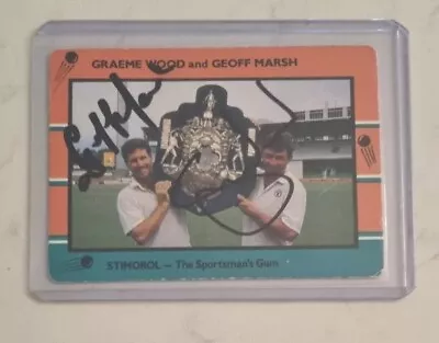 Graeme Wood Geoff Marsh Dual Signed Stimorol Scanlens Retro Trade Cricket Card • $42.90