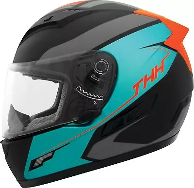 THH TS-80 Vision Motorcycle Helmet Orange/Turquoise • $117.14