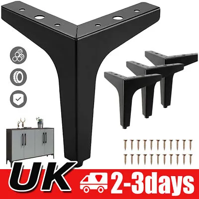 4Pcs Metal Furniture Trapeze 13cm Legs Feet For Bed Stools Sofa Chair Chest NEW • £8.59