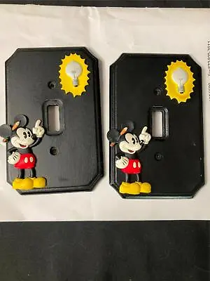 2)  Mickey Mouse  Single  Light Switch Covers    Vgc • $22.95