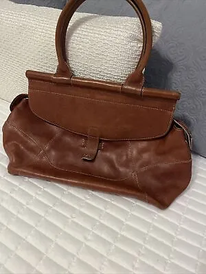 J Jill Brown Genuine Leather Tote Large Satchel Bag Handbag • $44