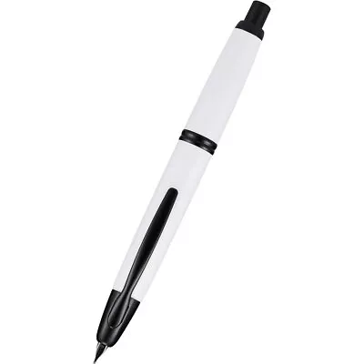 Pilot Vanishing Point Fountain Pen Namiki Black White Metal Broad Nib 60748 • $156