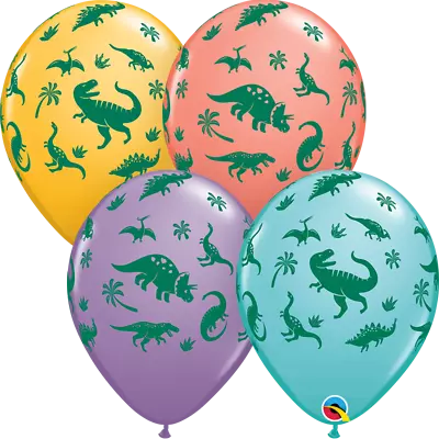 11  Latex Balloons - Qualatex Dinosaurs Assortment Party Supply Decoration • $3.79