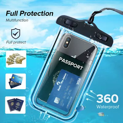 Waterproof Phone Case Dry Bags Pouch For IPhone SE Plus X Xr Xs 11 12 13 Pro Max • £3.99