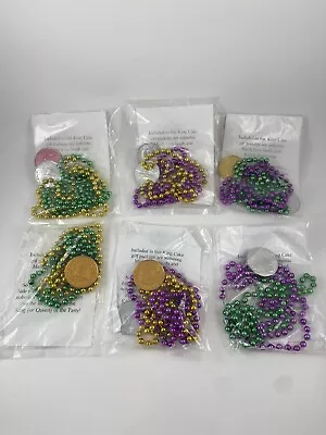 Lot Of ( 6) Mardi Gras New Orleans Random Pull Surprise Pack Doubloons & Beads • $19.95