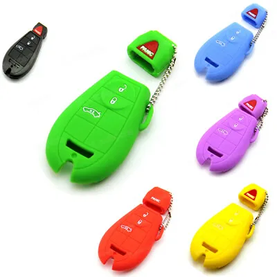 $4.50 • Buy Silicone Case Cover For Chrysler Dodge Jeep VW Remote Smart Key 3 + 1 4 Buttons