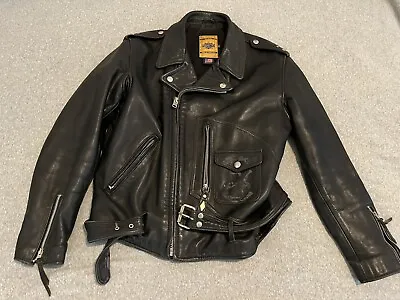 Schott Perfecto Black Leather Jacket Mens Size 42 • $700