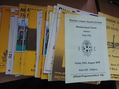 Meadowbank Thistle Home Programmes 1974-1995 Choose From Menu Revised 23/11/21 • £1.99