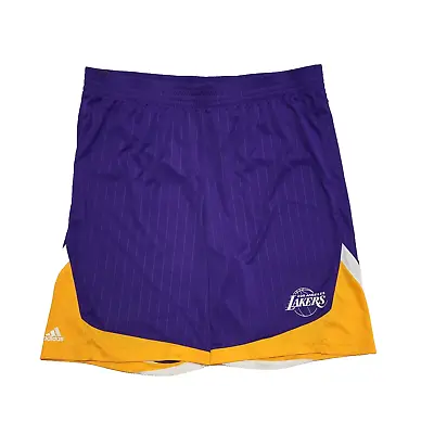 Adidas Purple Yellow Lakers NBA Basketball Shorts UK Men's 2x Large W38 • £7.99