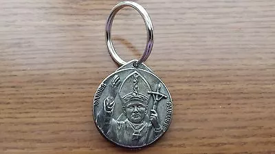 Vatican Souvenir Vaticano Roma Silvertone Keychain Pope John Paul Ii Mint Cond • $12.95