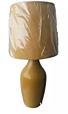 Yellow Lamp Modern Ochre Ceramic Bottle Lamp Bedroom Light 37cm • £22.50