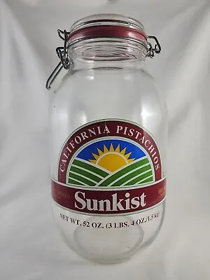 Arc Sunkist California Pistachios 3 Liter Glass Jar With Hinged Lid  - France • $19.99