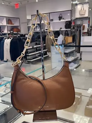 Michael Kors Cora Large Pouchette Shoulder Crossbody Bag Brown Luggage • $89.80