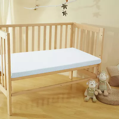 Memory Foam Crib Mattress-38x26x3  Breathable Mattress Pad W/ 1/2x Bamboo Cover • $33.28