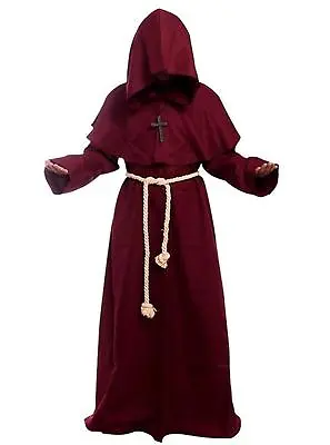 Friar Medieval Hooded Monk Renaissance Priest Robe Costume Cosplay  • $40.95