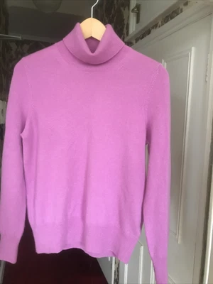 £26 • Buy M&S Autograph 100% Cashmere Ladies Polo Neck Jumper Lavender Size 12 Long Sleeve