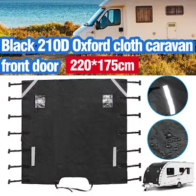 210D Caravan Front Towing Cover Protector + 2 LED Lights Shield Guard Waterproof • $49.10