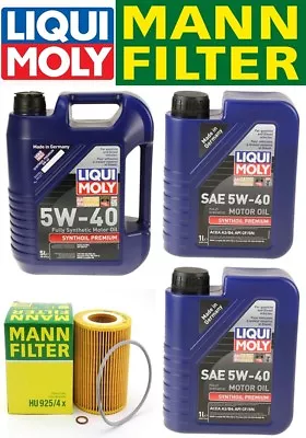 Oil Change Kit WLiquimoly 5W-40+MANN Filter HU925/4x BMW E36/E39/E46/E83 96-06 • $94.48