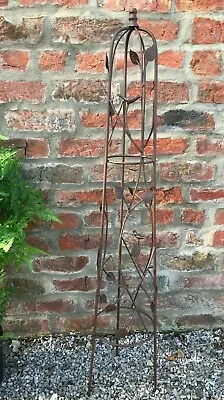 Metal Garden Obelisk Plant Support  Cage Frame Nature Bird Leaf 1.2m • £28.98