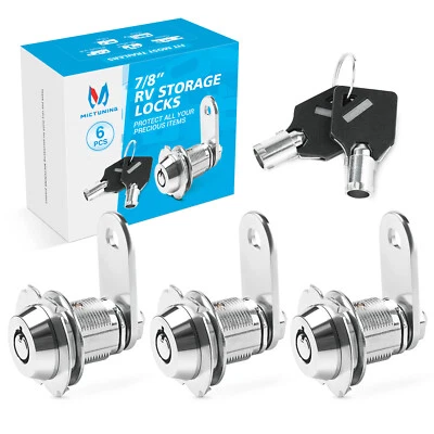 $31.95 • Buy Universal 6pc 7/8  RV Compartment Door Cam Lock Motorhome Camper Trailer Storage